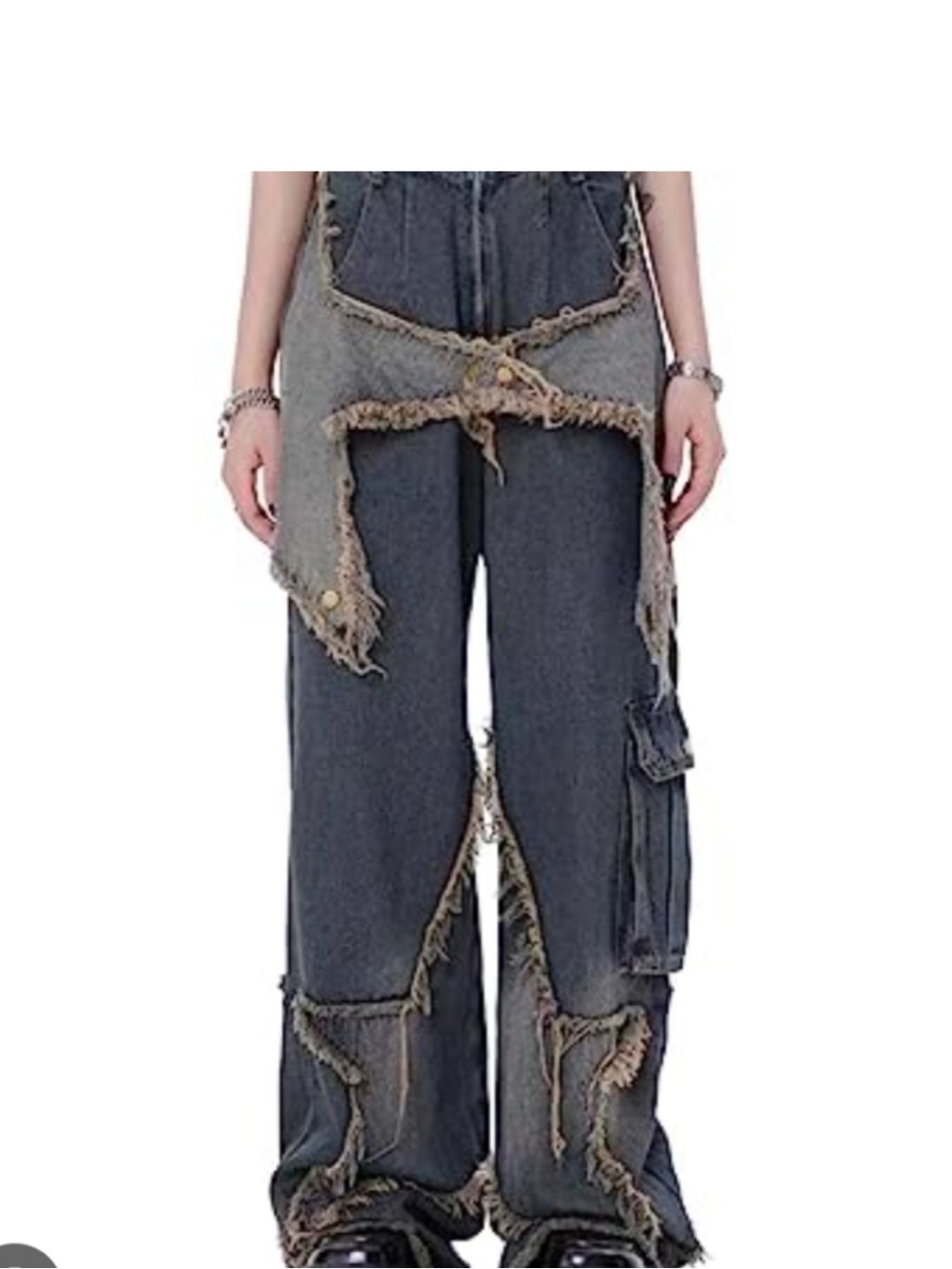 Aelfric Eden Distressed Star Wide-Leg Jeans